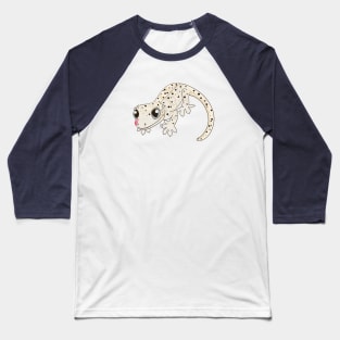 Crested Gecko, White Dalmatian with yellow spots Baseball T-Shirt